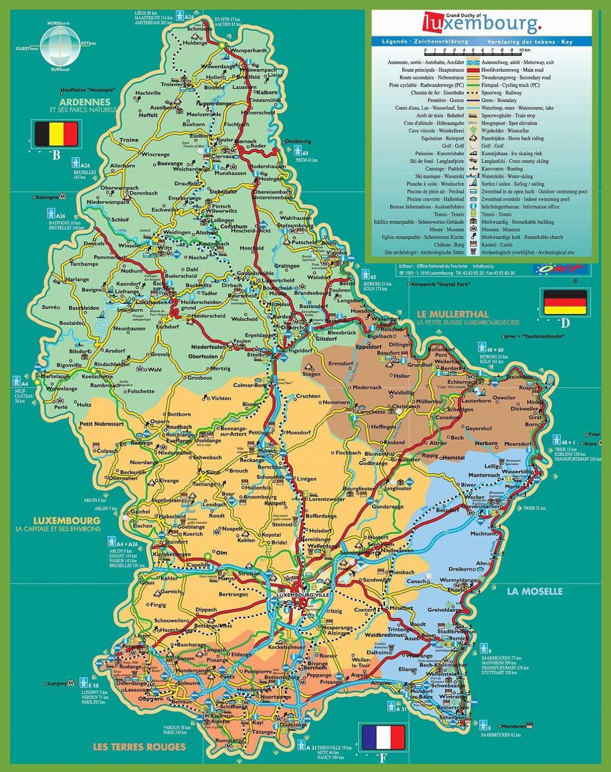 لوکزامبورگ جاذبه های نقشه