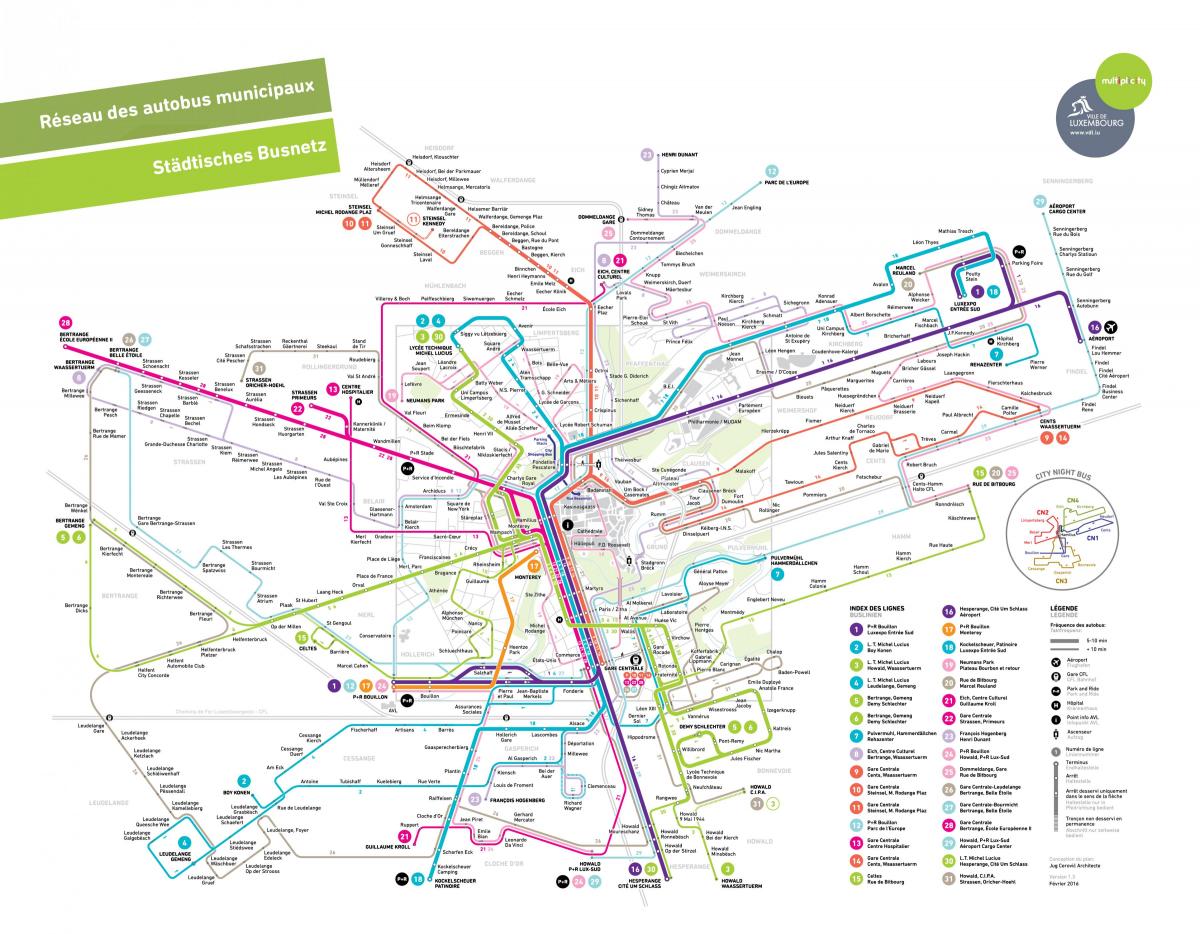 نقشه لوگزامبورگ حمل و نقل عمومی